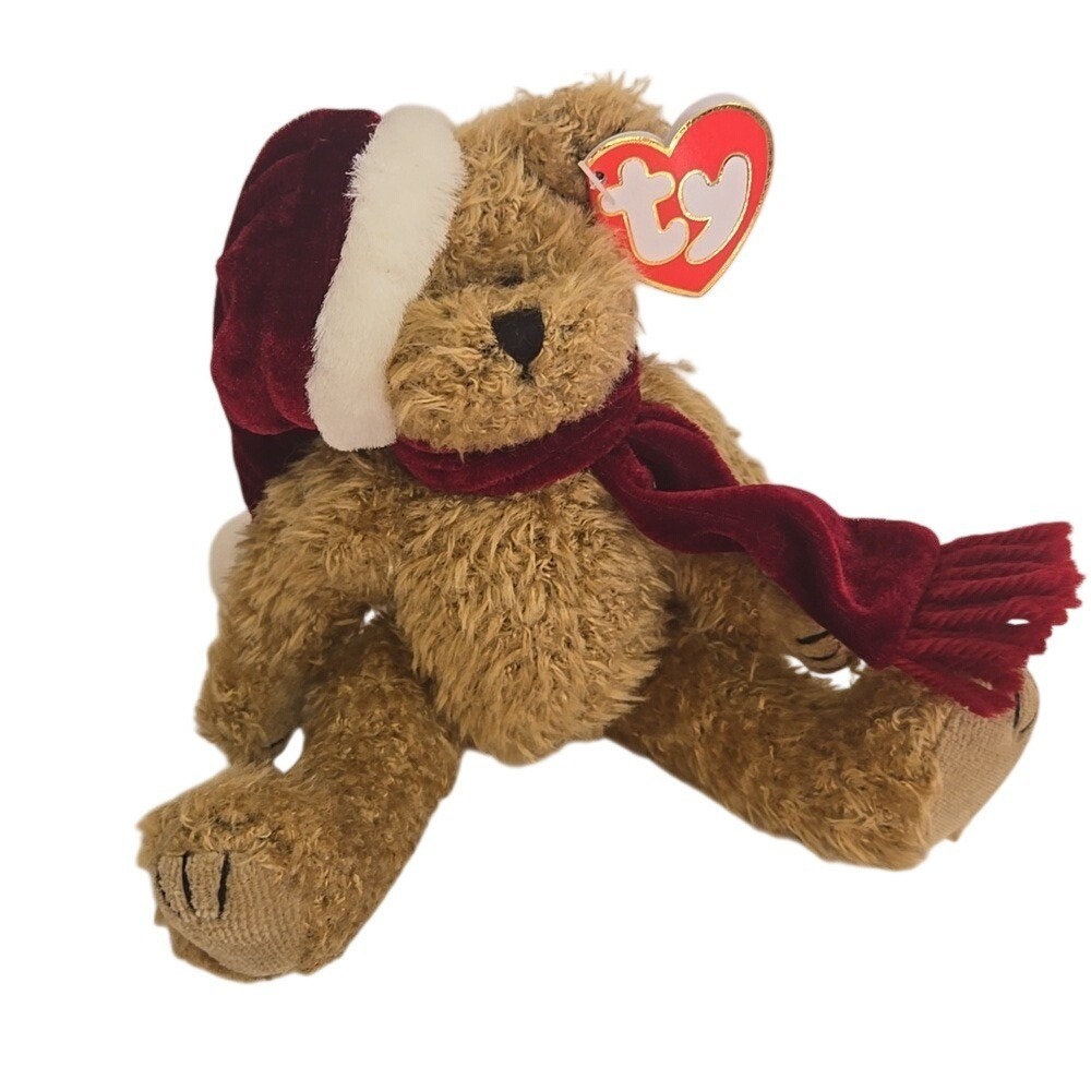 TY Attic Treasure 1993 Jointed Jangle Holiday Christmas Teddy Bear Plushie